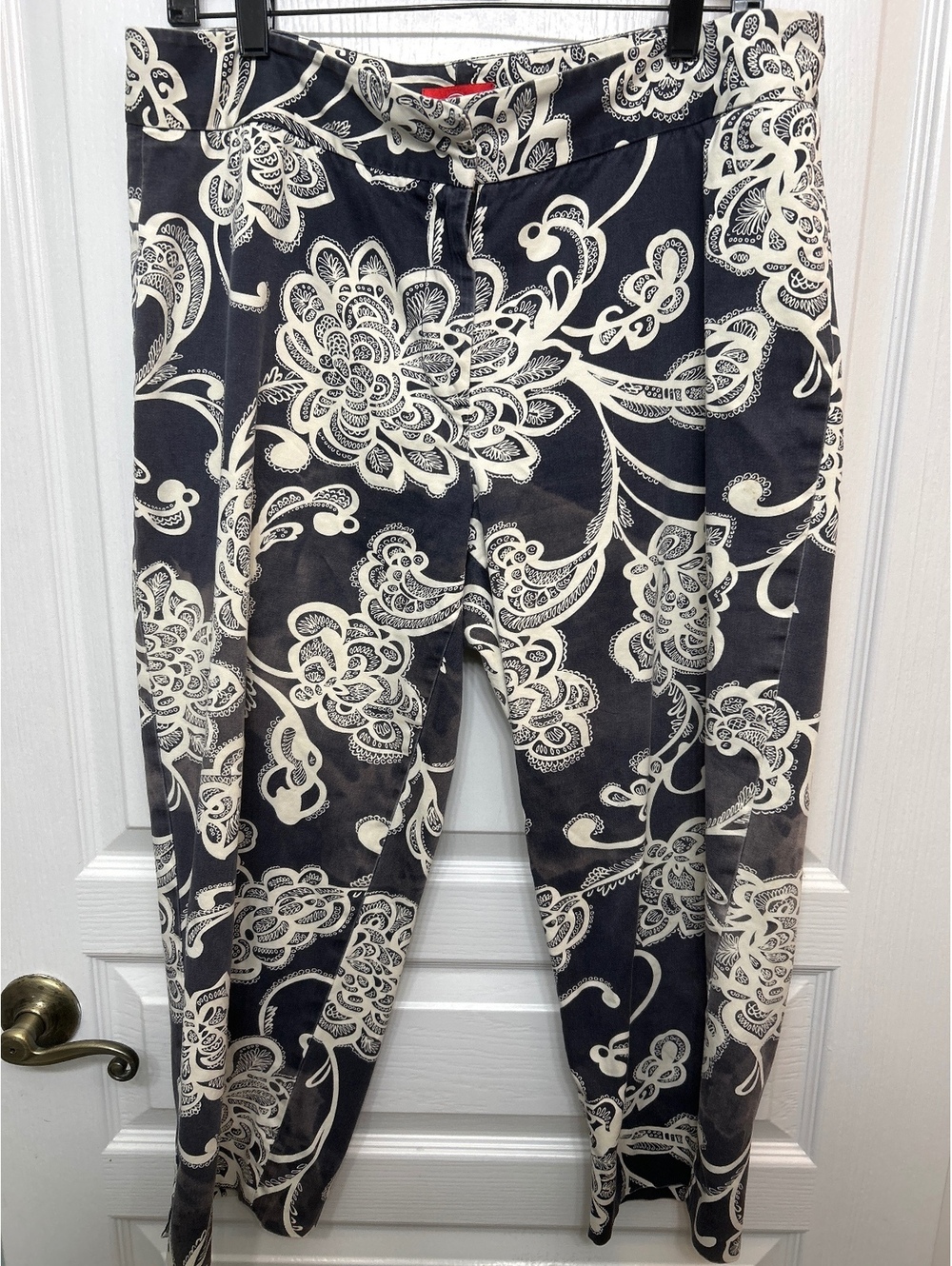Oscar de la Renta blue  and White Floral Patterned Pants Size 12